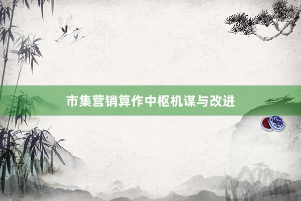 市集营销算作中枢机谋与改进